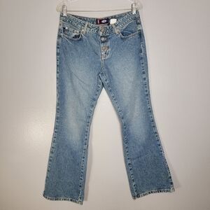 Vintage Bongo low rise button fly flare jeans